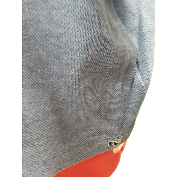 Vineyard Vines Drop Shoulder Pullover Top, Sz L Blue Mock Neck, See Measurements - Picture 3 of 9